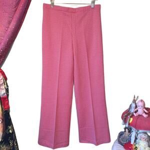 vintage 70s red and cream flared disco pants